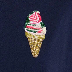 Essentiel Antwerp HiceCream Embroidered T-Shirt - Dark Sapphire 9 Essentiel Antwerp HiceCream Embroidered T-Shirt - Dark Sapphire -Lulu&M hicecream ds33 sw