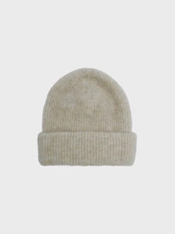 Black Colour Ginger Rib Hat - Natural