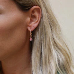 Alternative view of Caroline Svedbom Tracy Loop Earrings Gold - Light Rose