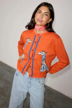 Never Fully Dressed Giraffe Knit Cardigan - Orange -Lulu&M never full dressed giraffe cardiagn 5copy jpg