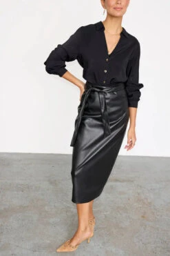 Alternative view of Never Fully Dressed Vegan Leather Jaspre Skirt - Black