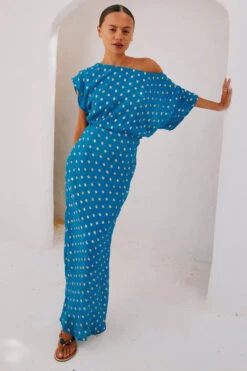Alternative view of Never Fully Dressed Tilly Dress - Blue Jacquard
