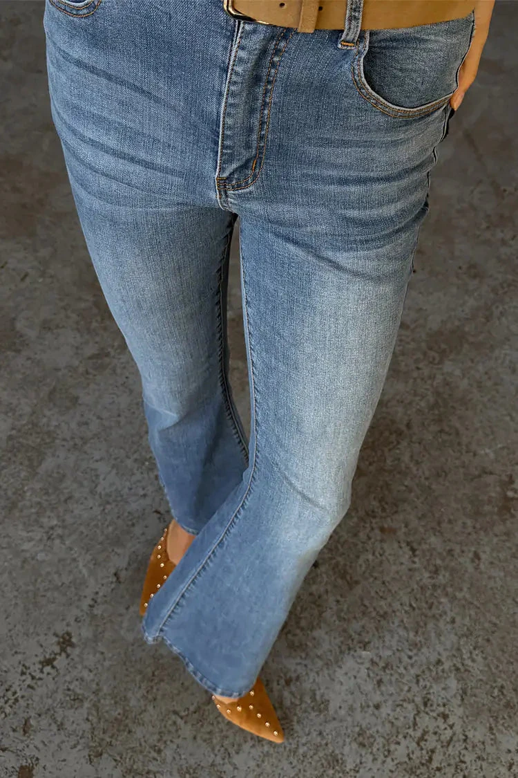 Never Fully Dressed Denim Flare Scallop Jean - Blue 4 Never Fully Dressed Denim Flare Scallop Jean - Blue - Image 2