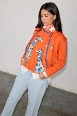 Alternative view of Never Fully Dressed Giraffe Knit Tabard - Orange