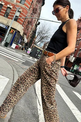 Never Fully Dressed Lucia Scallop Detail Jeans - Leopard 5 Never Fully Dressed Lucia Scallop Detail Jeans - Leopard - Image 3
