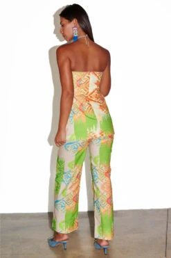 Alternative view of Never Fully Dressed Abstract Sol Bandeau Top - Green