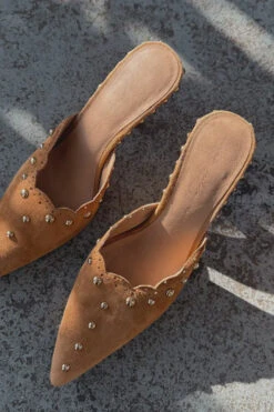 Alternative view of Never Fully Dressed Suede Scallop City Mules - Brown