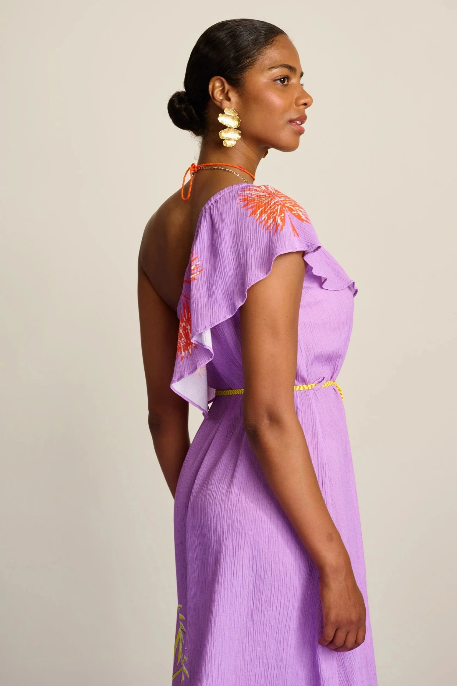 Pom Amsterdam Lilac Flower Dress - Purple 4 Pom Amsterdam Lilac Flower Dress - Purple - Image 2