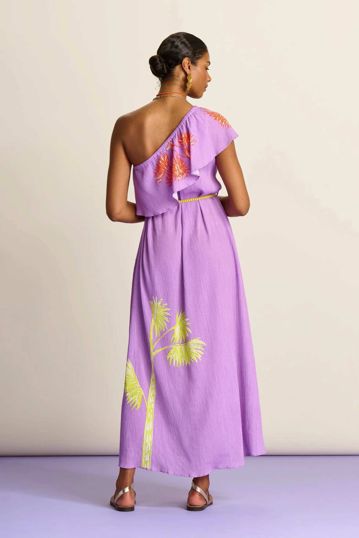 Pom Amsterdam Lilac Flower Dress - Purple 5 Pom Amsterdam Lilac Flower Dress - Purple - Image 3