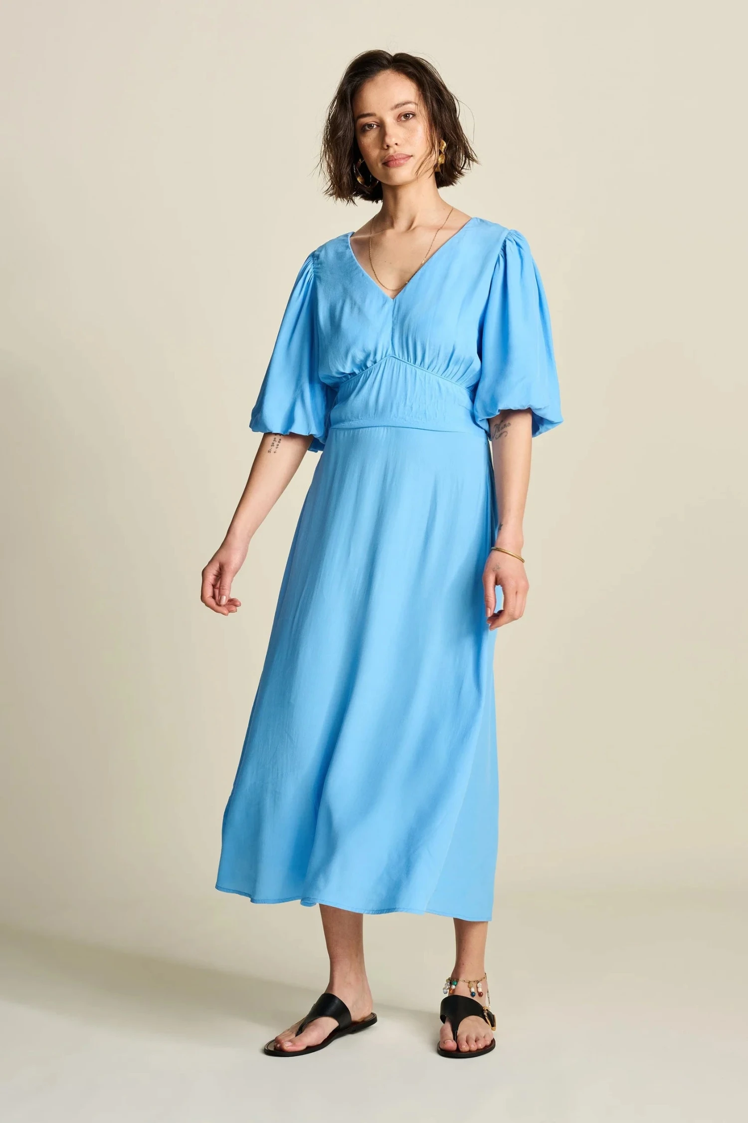 Pom Amsterdam Mediterranean Blue Dress - Blue 5 Pom Amsterdam Mediterranean Blue Dress - Blue - Image 3