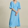 Pom Amsterdam Mediterranean Blue Dress - Blue -Lulu&M pom amsterdam dresses dress mediterranean blue 54545943101784 jpg