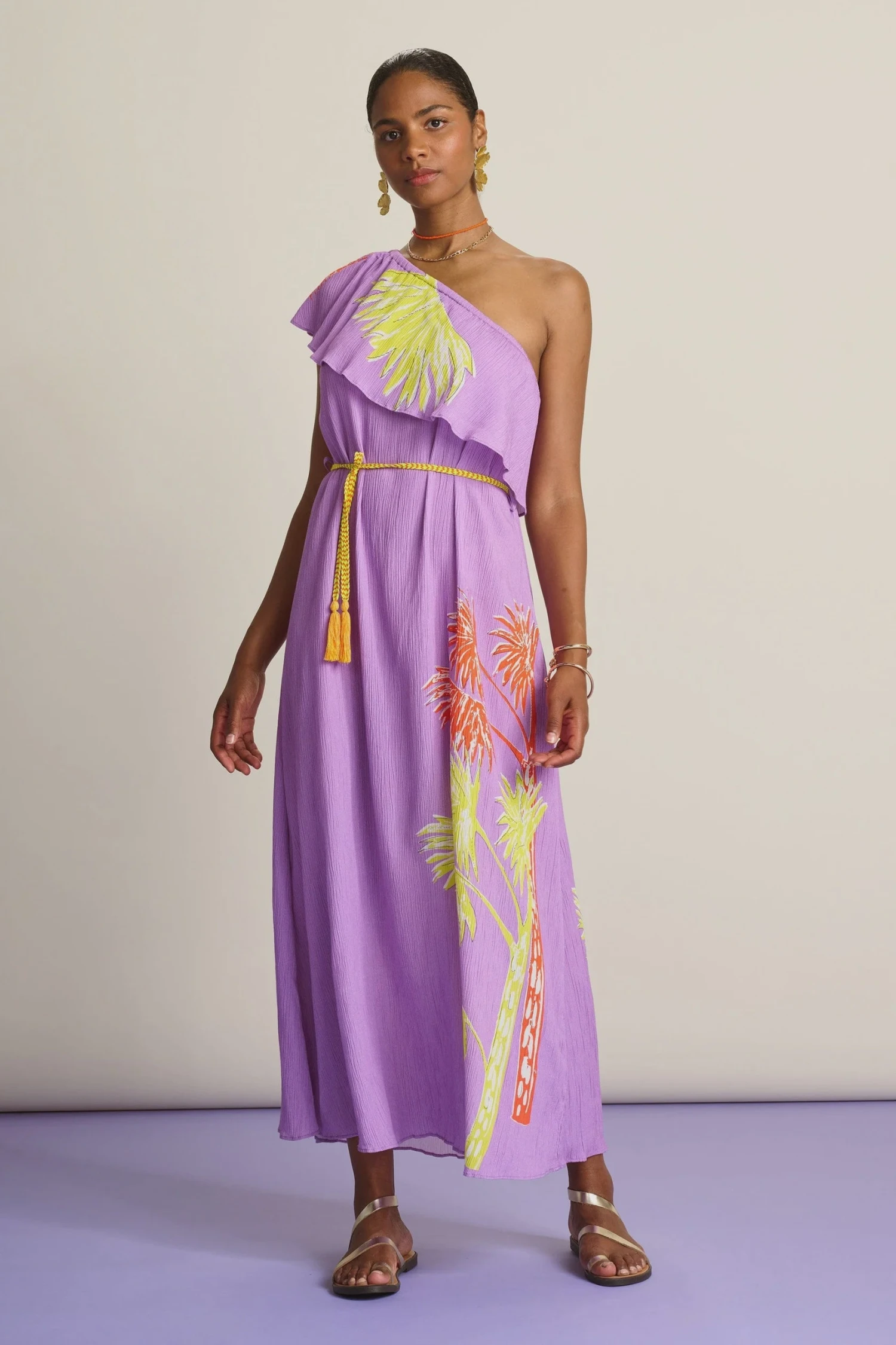 Pom Amsterdam Lilac Flower Dress - Purple 3 Pom Amsterdam Lilac Flower Dress - Purple