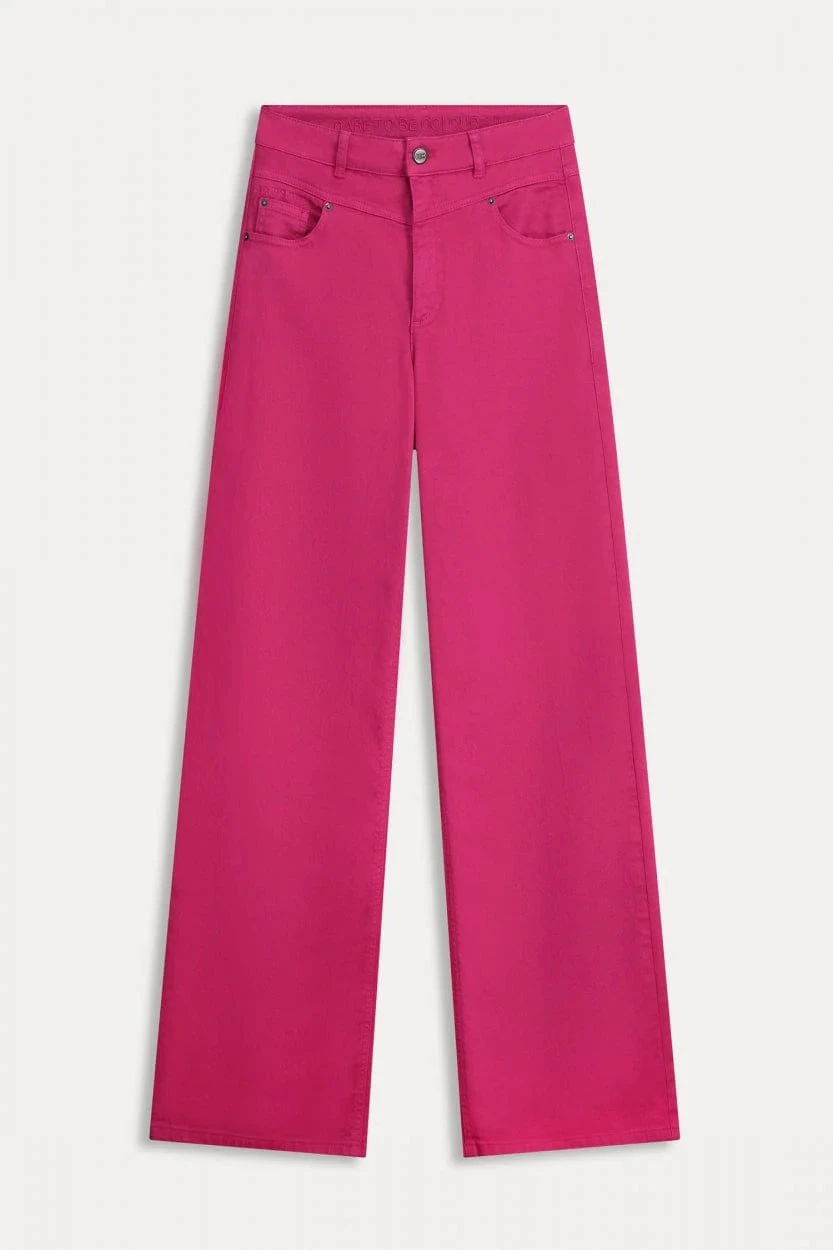 Pom Amsterdam Wide Leg Jeans - Fiery Pink 5 Pom Amsterdam Wide Leg Jeans - Fiery Pink - Image 3