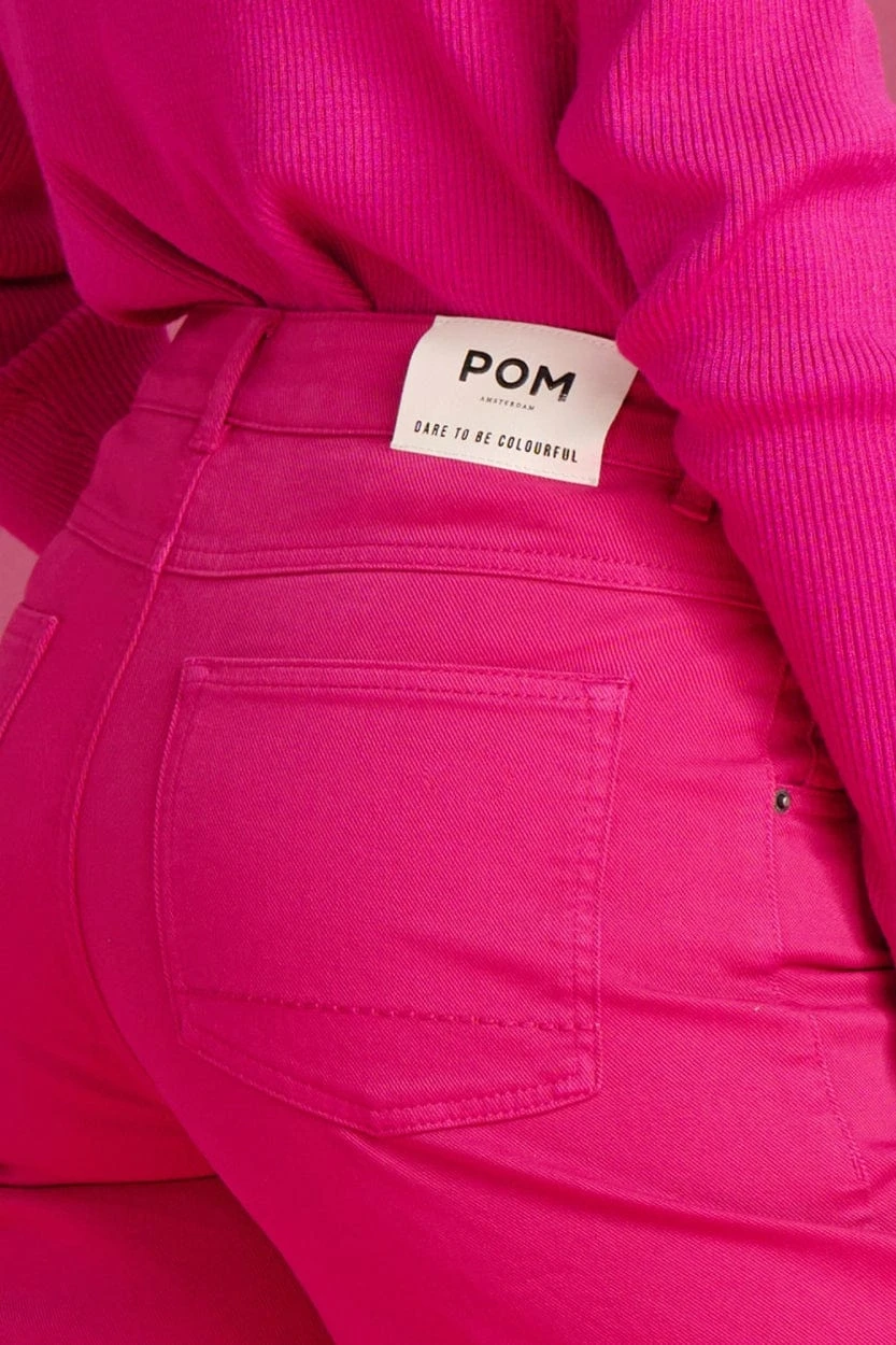 Pom Amsterdam Wide Leg Jeans - Fiery Pink 8 Pom Amsterdam Wide Leg Jeans - Fiery Pink - Image 6