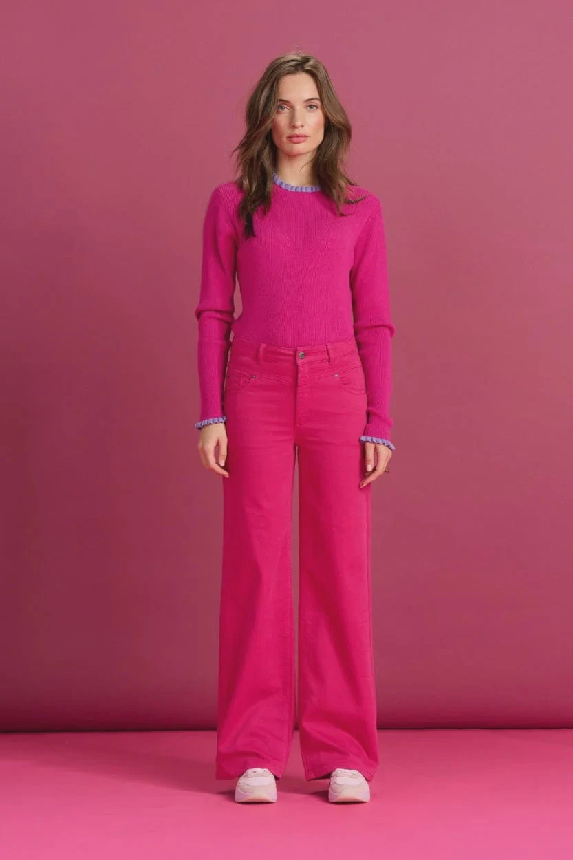 Pom Amsterdam Wide Leg Jeans - Fiery Pink 3 Pom Amsterdam Wide Leg Jeans - Fiery Pink