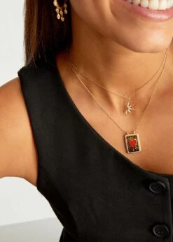Mya Bay Red Heart Boheme Necklace - Gold 7 Mya Bay Red Heart Boheme Necklace - Gold -Lulu&M pub media mercator photo import CO 250 G REDHEARTBOHEME PORTE 1 web