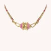 Mya Bay Large Woven Beaded Necklace - Pink / Fuchsia 1 Mya Bay Large Woven Beaded Necklace - Pink / Fuchsia -Lulu&M pub media mercator photo import CO 273 C BIGTALISMANPINKFUCHSIA big nude web
