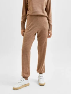 Selected Femme Sandra Knitted Trouser - Camel