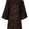 Selected Femme Mallie SS Sequin Dress - Java -Lulu&M sel 4293402 front
