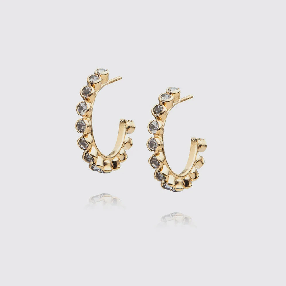 Caroline Svedbom Siri Loop Earrings Gold - Black Diamond 3 Caroline Svedbom Siri Loop Earrings Gold - Black Diamond